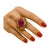 Burnt Orange Bochic “Orient” Vintage Ruby, Diamond & Multi Sapphire Ring Set In 18K Gold & Silver For Sale - Image 8 of 10