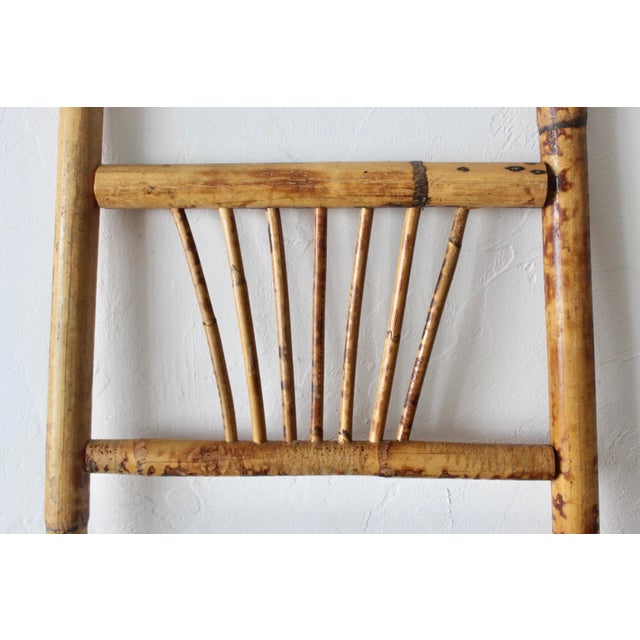 Vintage Boho "Tortoise Shell" Style Burnt Bamboo Easel For Sale - Image 10 of 12
