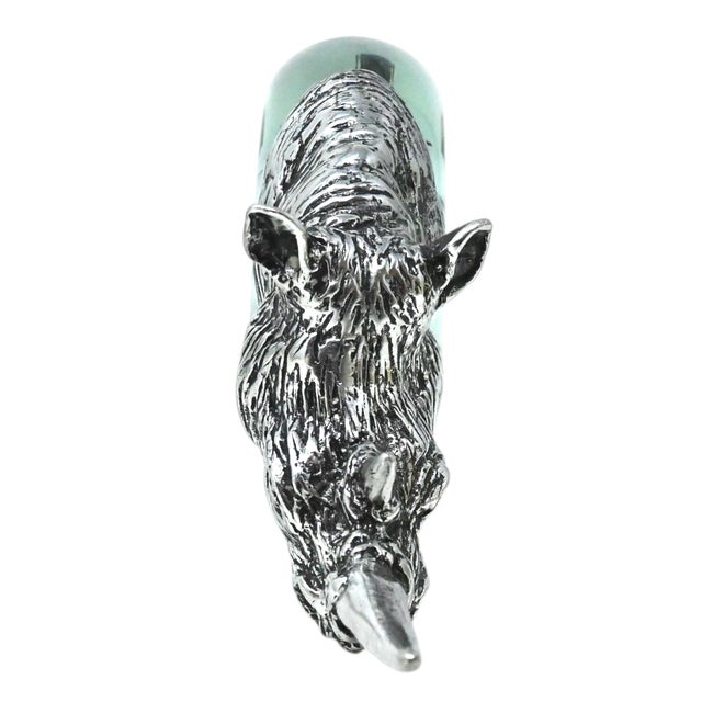 Gray Vintage Makoulpa Safari Napkin Rings Set of 6 | Recycled Ngwenya Glass & Pewter African Wildlife Animals | Sustainable Ethical Nature Gift For Sale - Image 8 of 17