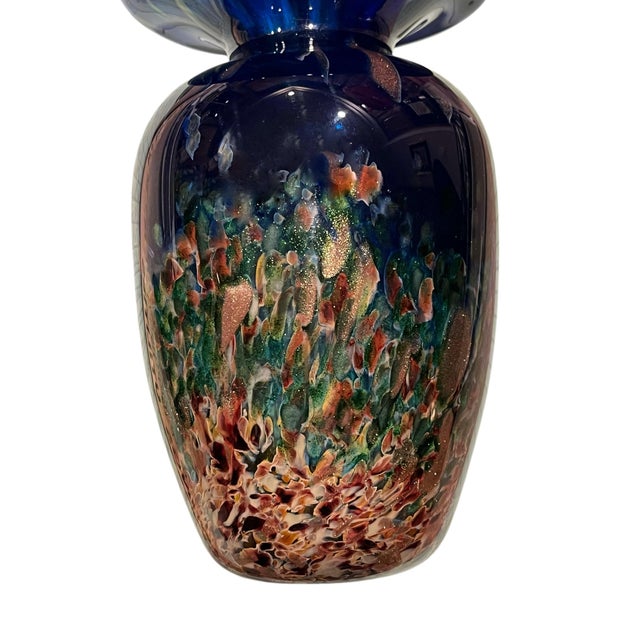 Modern Late 20th Century Hand Blown Art Glass Vase For Sale - Image 3 of 12