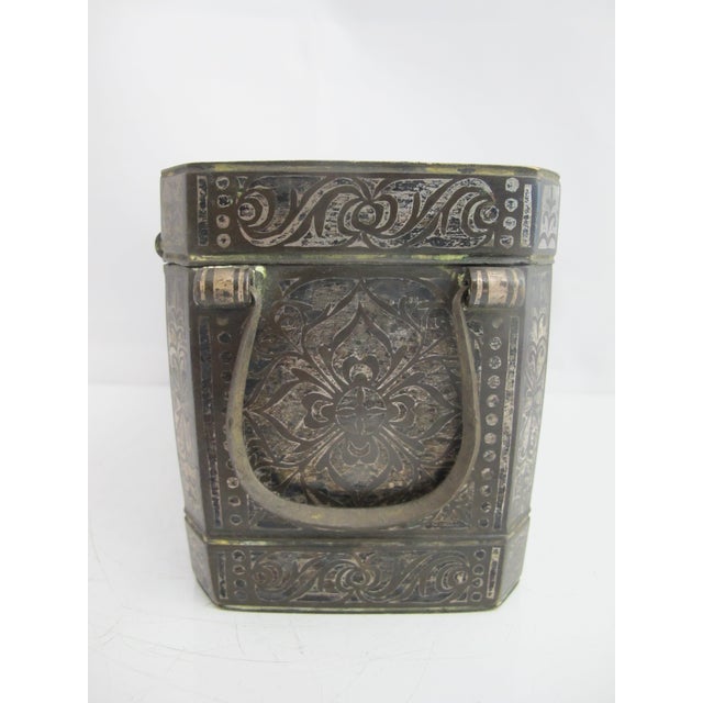 Large Mindanao Maranao Philippines Silver Inlaid Brass Okir Betel Nut Lotoan Box For Sale In Portland, OR - Image 6 of 13