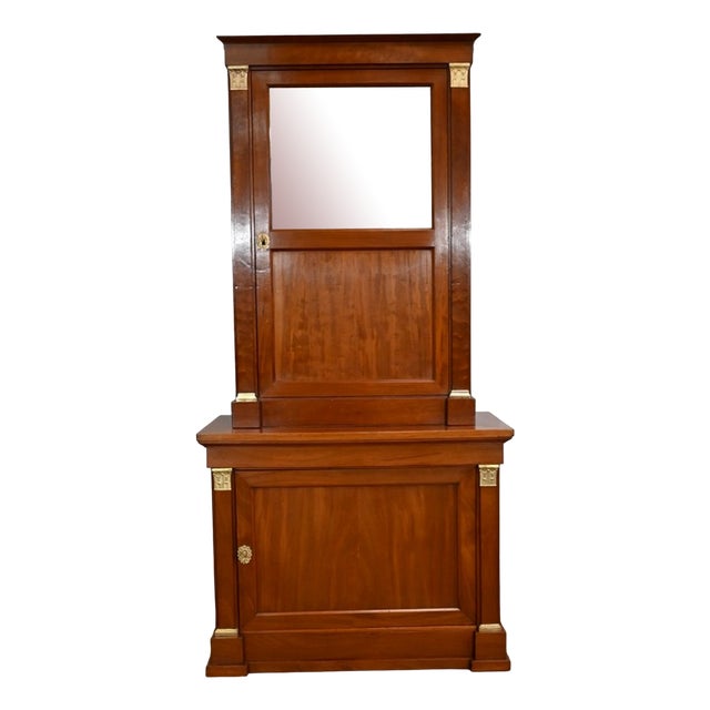Mahogany 2-Cornered Directoire Style Cabinet, 19th Century For Sale