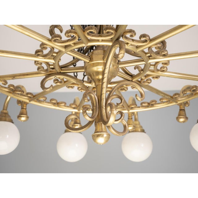 Vintage Decorative Brass Chandelier, 1980s For Sale - Image 4 of 11