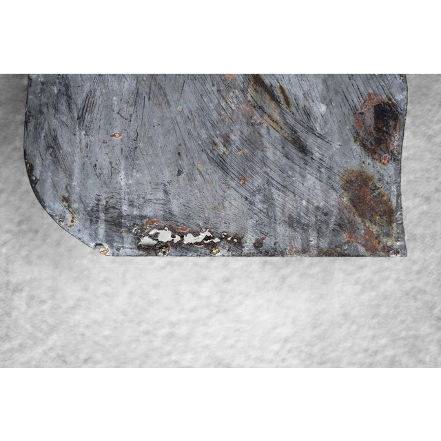 Gray Large Vintage Polish Industrial Metal Letter R, 1950s For Sale - Image 8 of 12