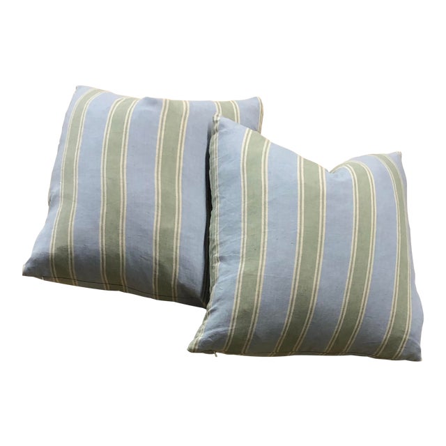 Transitional Down Feather Pillows In Ralph Lauren Textile Stripe