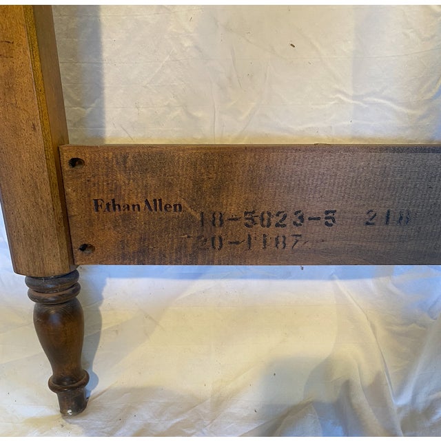 1980s Ethan Allen Maple Queen Windsor/Spindle Headboard and Footboard