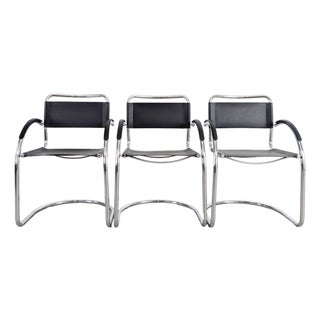 Italian Bauhaus Cantilever Chairs, Set of 3 For Sale