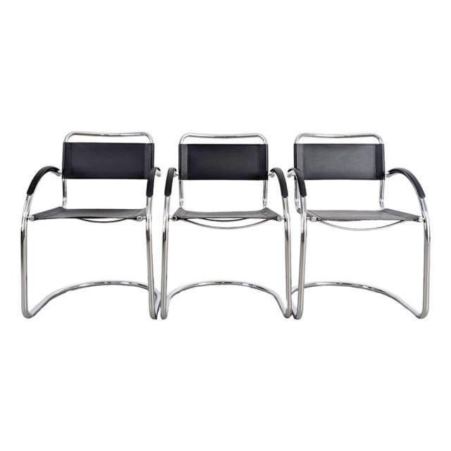 Italian Bauhaus Cantilever Chairs, Set of 3 For Sale