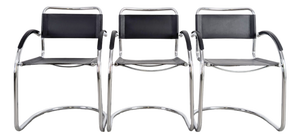 Italian Bauhaus Cantilever Chairs, Set of 3