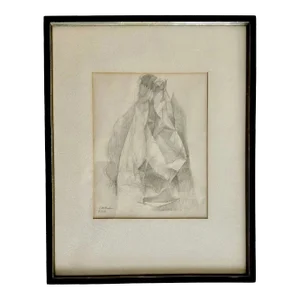Mid-Century Drawing by Listed Artist Stanley Mitruk