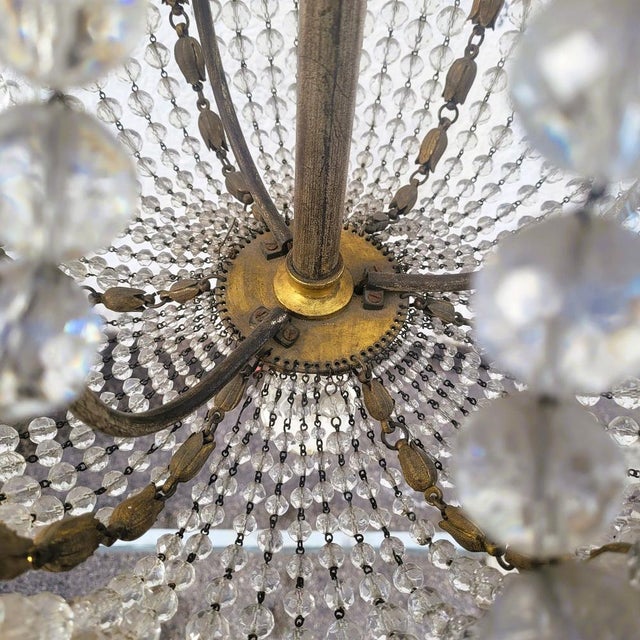 Bronze and Crystal Hot Air Balloon Chandelier, 2000 For Sale - Image 10 of 15