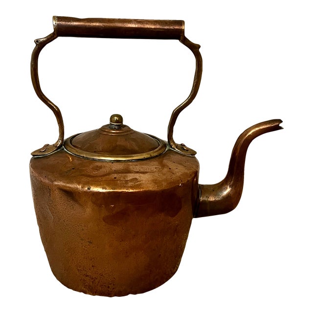 Antique English Copper Gold Tea Kettle Chairish