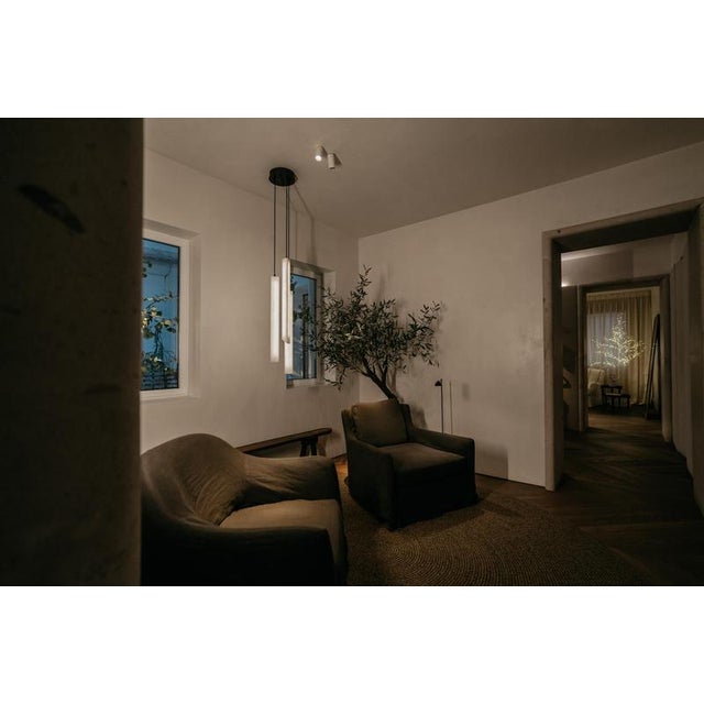Triangular Tube Pendant Lamp by United Alabaster For Sale - Image 16 of 17