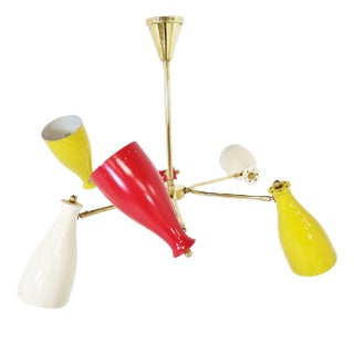 Mid-Century Coloured Chandelier, 1950s For Sale