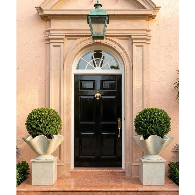 Metal Pair of 1990s Cast Iron Planter on Base Inspired by Willy Guhl For Sale - Image 7 of 7