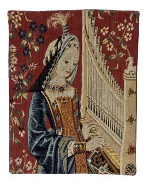 1980s Allan Waller Ltd. Point De l'Halluin Tapestries Lady and the Unicorn Panel #2