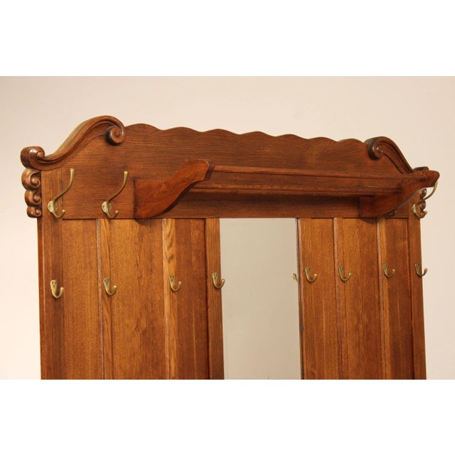 Late 19th Century Victorian Carved Oak Coat Rack or Hall Stand | Chairish