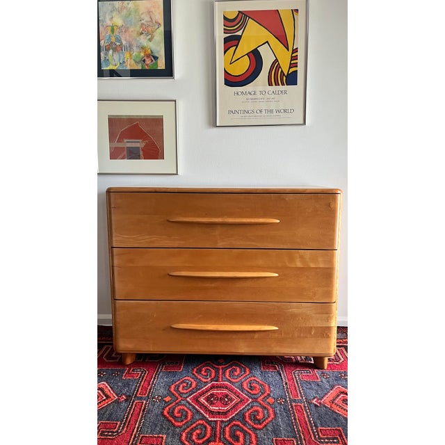 Heywood-Wakefield three drawer dresser. Circa 1936-1950 Newly refinished. No labels. Marked: Pat. No. 2.126.916...