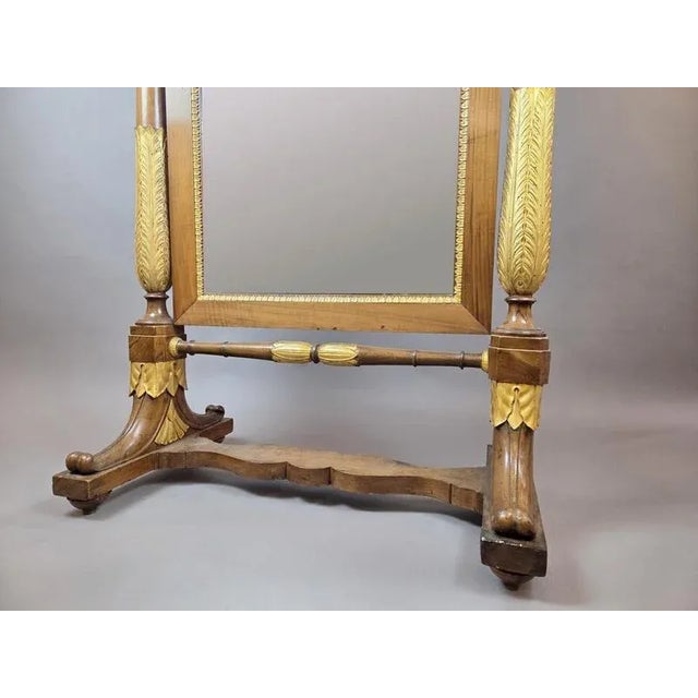 Wood Empire Mahogany and Giltwood Psyche Mirror, 19th Century For Sale - Image 7 of 9