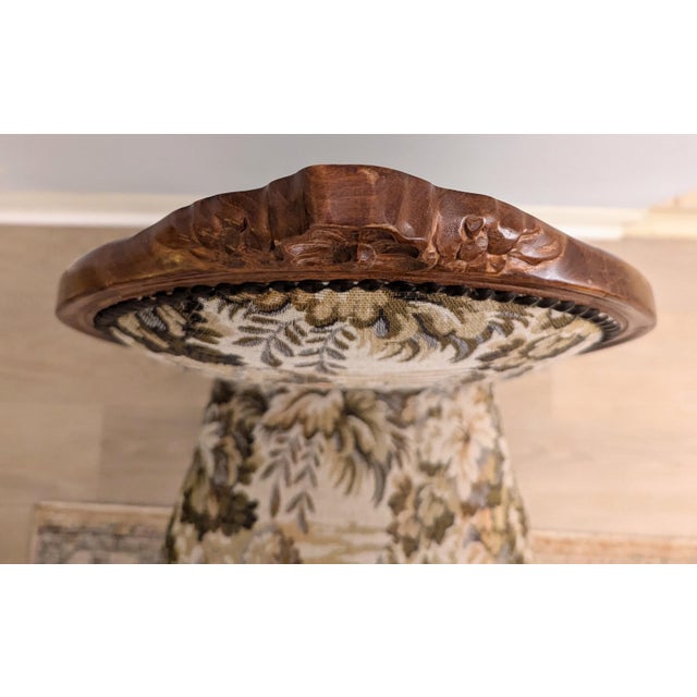 Late 20th Century Carved Walnut Balloon Back Tapestry Chair Early Louis XV Style For Sale - Image 10 of 14