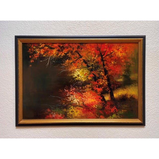 Autumn Flare by Michelle Condrat | Oil Painting of vibrant autumn foliage and colors For Sale - Image 4 of 5