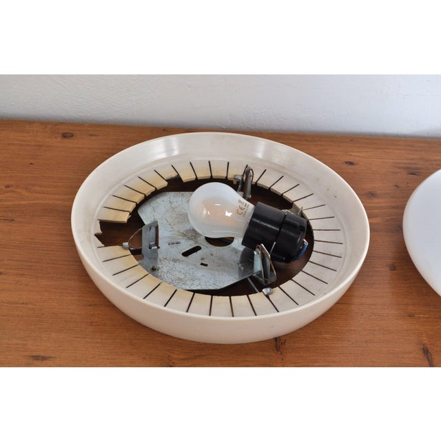 Cream White Bakelite Opaline Ceiling Lamp by Bo-Niko, 1960s For Sale - Image 8 of 11