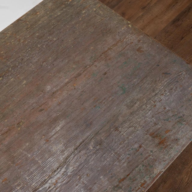 Wood Original Gray Painted Pine Swedish Side Table, Circa 1820-40 For Sale - Image 7 of 11