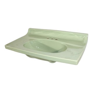 1971 Vintage Nice Sears Plumbing Ware Seafoam Green Bathroom/Lavatory Sink For Sale