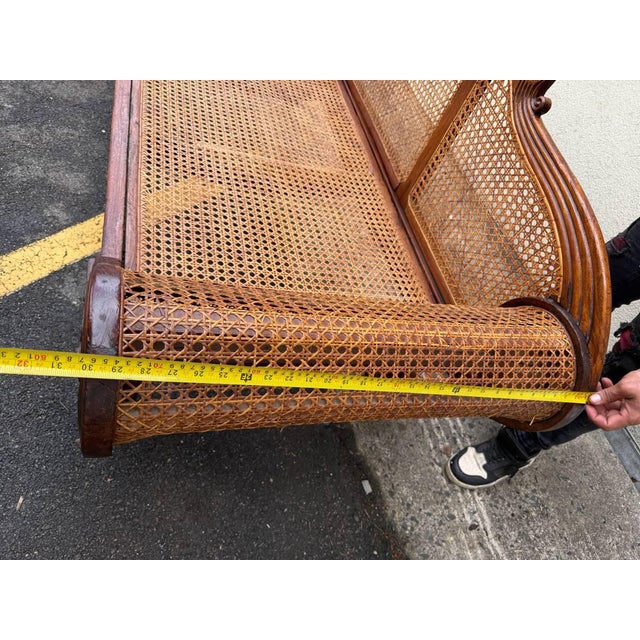 Art Deco Pair of Matching British Colonial Cane Settees For Sale - Image 3 of 18