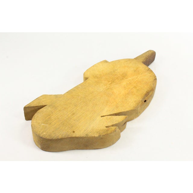 Wood 1800's/1900's Folk Art Wooden Bunny Rabbit Shaped Cutting Board Trivet For Sale - Image 7 of 9