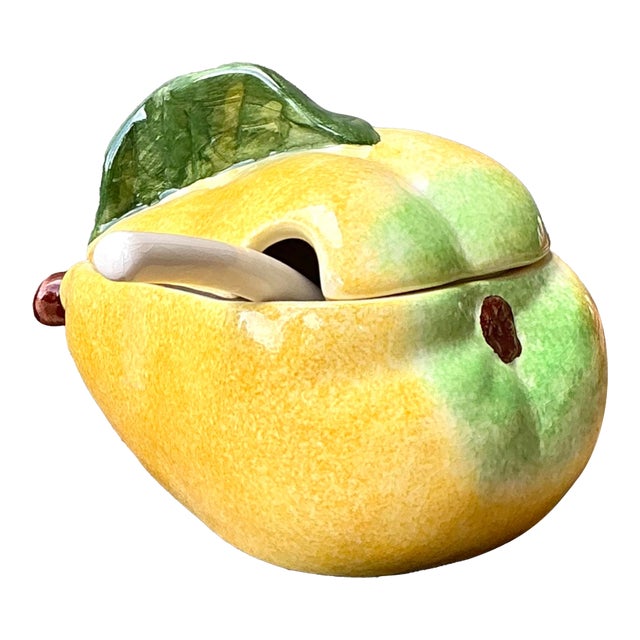 Vintage Italian Pear Sugar Bowl For Sale