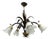 Large Florentine Style Metal Slender Leaves Chandelier, Italy, 1980s For Sale