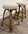 Vintage Rattan and Bentwood Backless Swivel Bar Stools - Pair For Sale - Image 4 of 8
