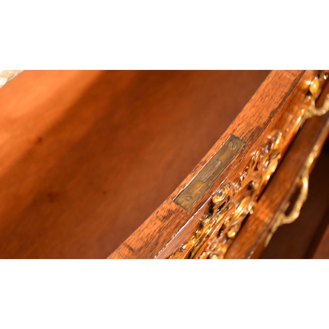 1880 Antique French Louis XV Burl Walnut & Walnut Marble Top Commode / Dresser For Sale - Image 15 of 18