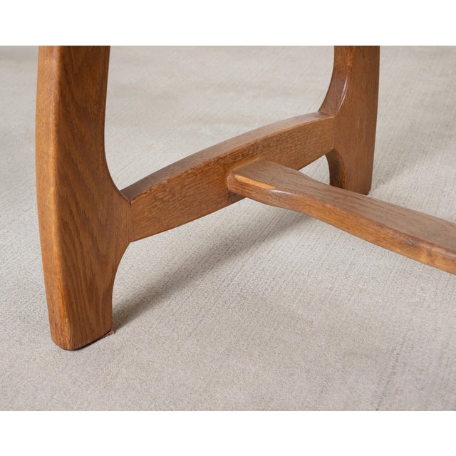 Set of Six French Brutalist Razor Blade Oak Rush Dining Chairs For Sale - Image 16 of 18