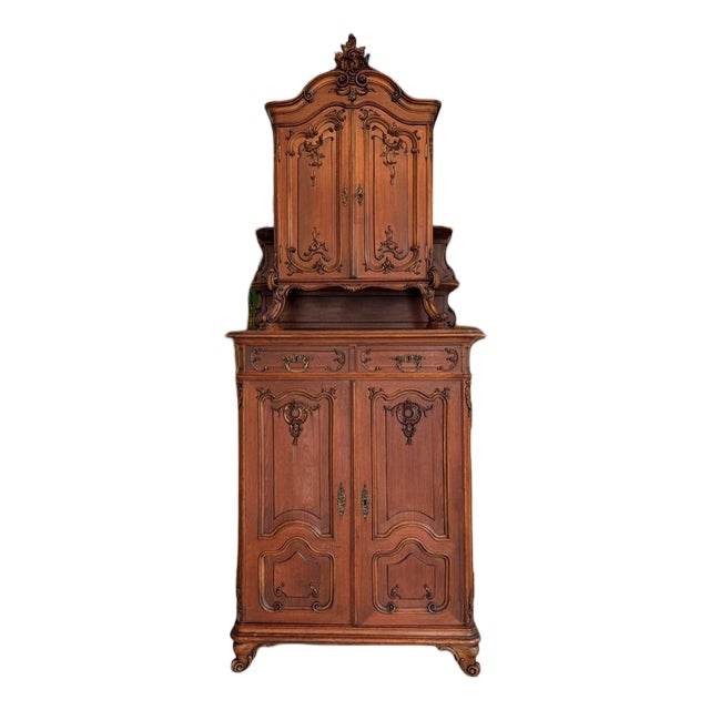 Pipe Baroque Top-Fronted Buffet Cabinet in Oak For Sale