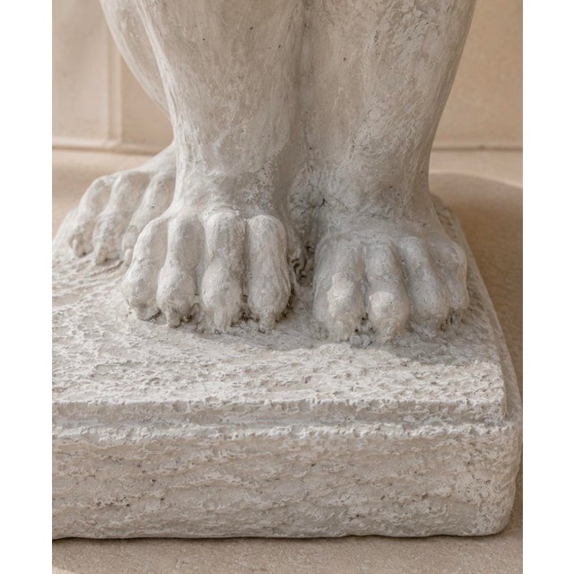 Late 20th Century Pair of Weathered Concrete Garden Lions For Sale In Miami - Image 6 of 11