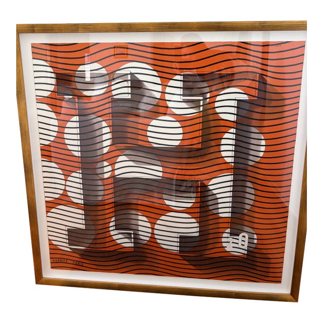 Hermes Custom Framed Silk Scarf For Sale