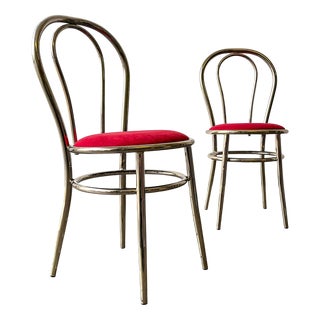 Bistro Chairs with Upholstery, Set of 2 For Sale