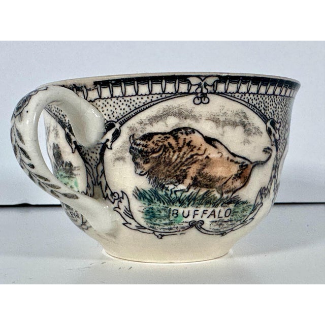 Mid 20th Century Buffalo Bill Museum Transferware Cup & Saucer For Sale - Image 10 of 10