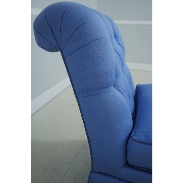 Kindel Blue Upholstered Boudoir Chair For Sale - Image 11 of 18
