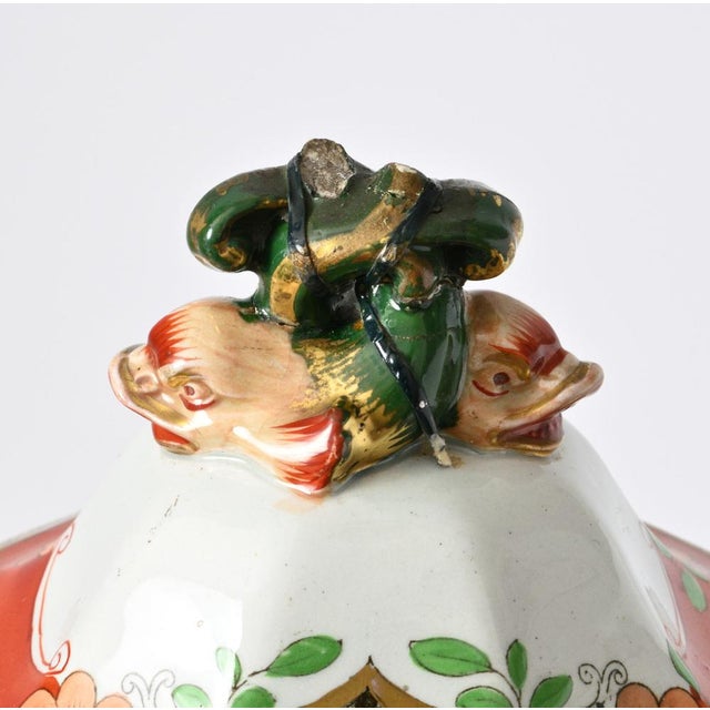 Antique English Ironstone Vase with Cover from Masons, 1840s For Sale - Image 10 of 15