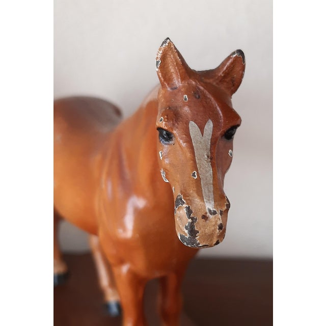 American Hubley Cast Iron Horse on Base For Sale - Image 3 of 7