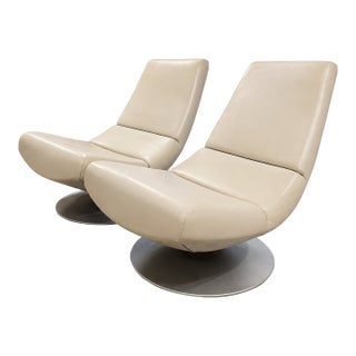 Mid Century Swivel Lounge Chair Set For Sale