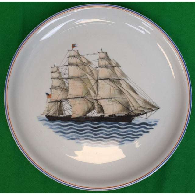 Set X 6 Mottahedeh Our Maritime Heritage C1987 Porcelain Dinner Plates For Sale - Image 4 of 13