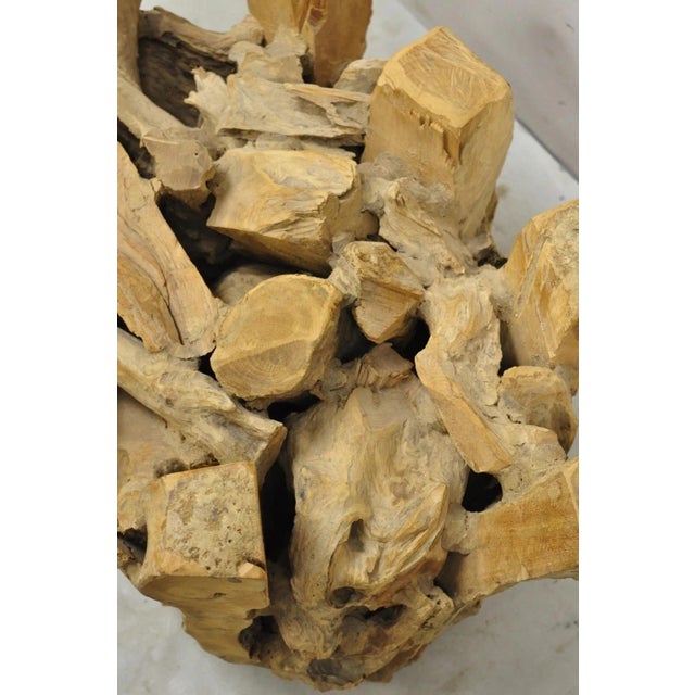 Vintage Mid Century Modern Teak Wood Root Driftwood Coffee Table Pedestal Base For Sale In Philadelphia - Image 6 of 11