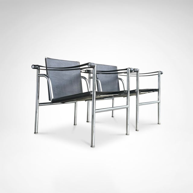 Vintage LC1 Armchair by Le Corbusier for Cassina 1970s, Set of 2 For Sale - Image 11 of 13