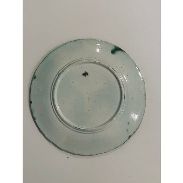 Antique French Majolica Strawberries and Flowers Plate For Sale - Image 6 of 6