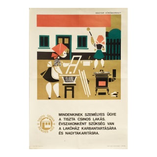 1960's Original Hungarian Poster - "A Clean and Nice Home Is Everyone's Personal Matter" For Sale