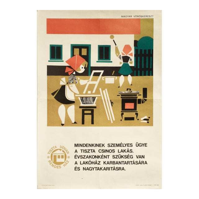 1960's Original Hungarian Poster - "A Clean and Nice Home Is Everyone's Personal Matter" For Sale